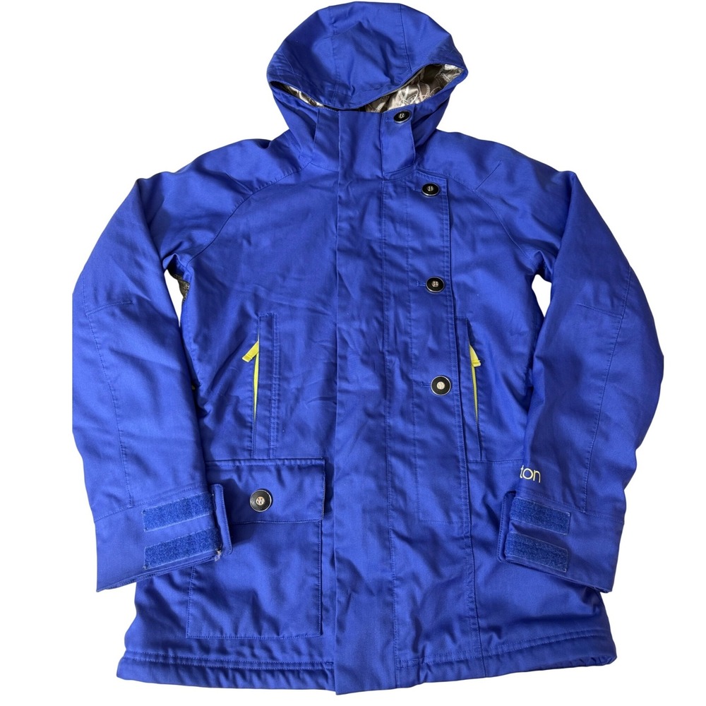 Burton DryRide Ski Jacket Womens Medium Blue Snowboard Coat Hooded Shop Girl